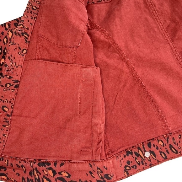 NWT ELLA MOSS Cheetah Sable Swirl Denim Jacket Women's Size S - Picture 14 of 16